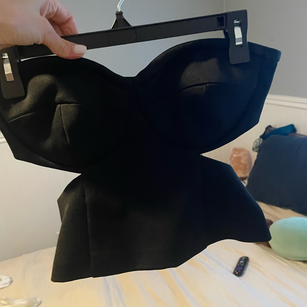 Kendall + Kylie Black Corset Tube